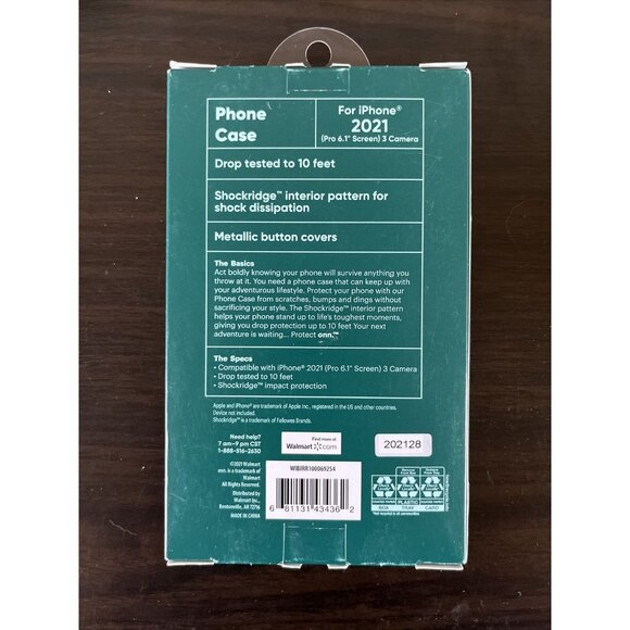 3 For $6 NIP onn Phone Case for iPhone 2021 (Pro 6.1" Screen) 3 Camera - Rainbow - Picture 2 of 2